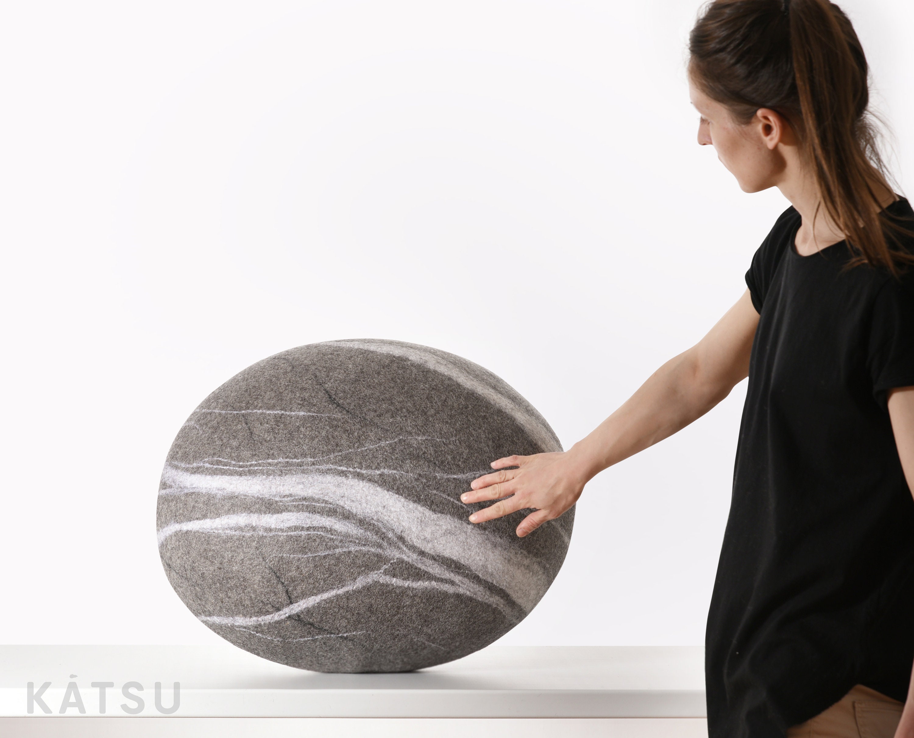 Natural Felted Wool. Soft Stonepouf. Model delta. Like Real Etsy