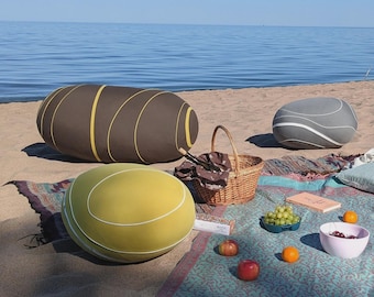 Outdoor pouf ottoman KATSU, model "Juno", Water-resistant, wear-resistant, sunlight-resistant
