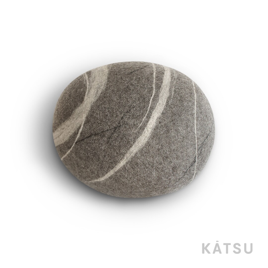 Natural Felted Wool. Soft Stonepouf. Model ketu. Like Real Rocks and