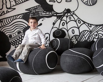 Pouf for Kids, Public Spaces & Interiors  |  Playful, Stylish For Living Room, Spa, Expositions and Lounges | model "Moby Dick" KATSU
