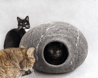 Felted PetStone by KATSU. A house for cats or small dogs felted from natural wool.