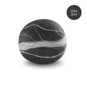 Natural felted wool. Soft stone-pouf. Model Wave. Like real rocks and stones. KATSU is a wool ottomans, pillows, cushions and poufs 06 Dark gray