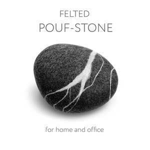 Natural felted wool. Soft stone-pouf. Model &quot;East&quot;. Like real rocks and stones. KATSU is a wool ottomans, pillows, cushions and poufs.