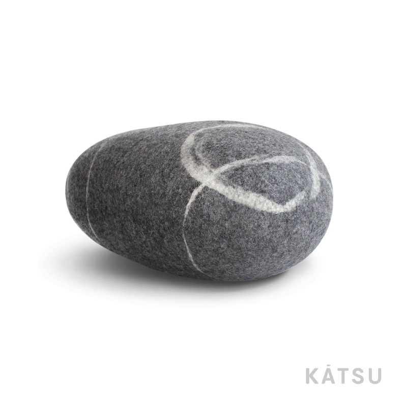 Natural Felted Wool. Soft Stonepouf. Model celtic Stone. Etsy