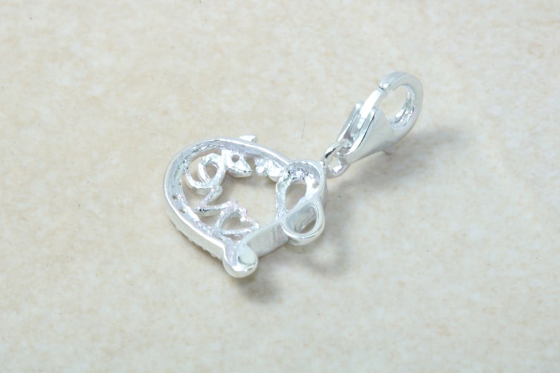 Made from Solid Cast Sterling Silver. Love Heart Silver Charm