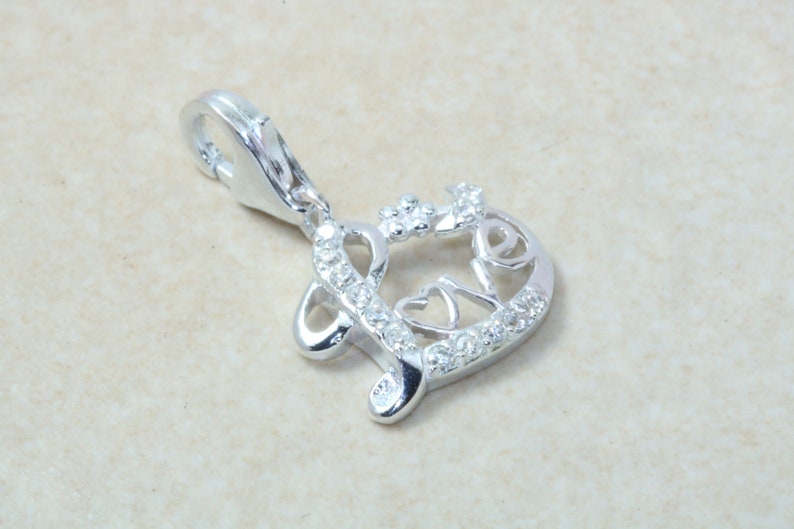 Made from Solid Cast Sterling Silver. Love Heart Silver Charm