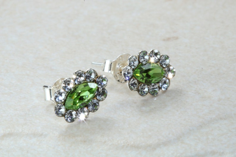 Austrian crystal stud earrings perfect for all ages Oval shaped and solid silver stud earrings,light weight and very comfortable to wear
