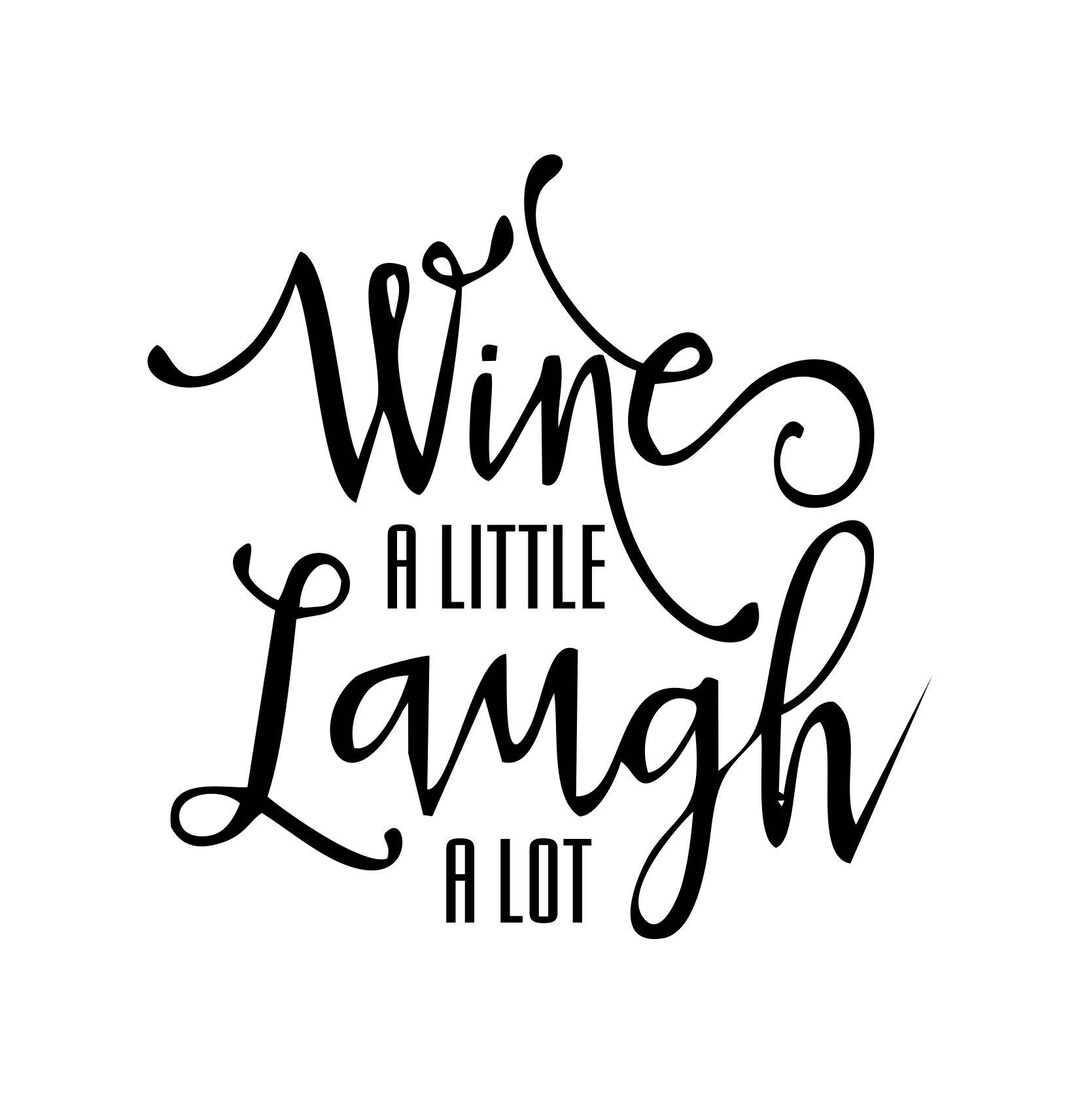 Wine a Little Laugh a Lot Vinyl Lettering Funny Drinking - Etsy