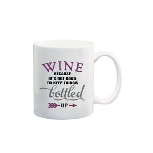 Funny Wine Saying Coffee Mug - Runs With Wine - 11 oz