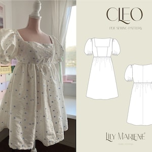Cleo Empire Dress PDF Sewing Pattern Size 4-24 (UK)
