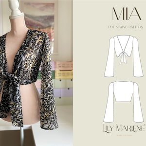 Mia Flare Sleeve Crop Top PDF Sewing Pattern Size 4-24 (UK)