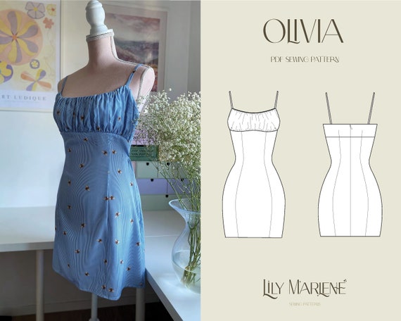 Olivia Ruched Top Dress PDF Sewing Pattern Size 4-24UK -  Canada