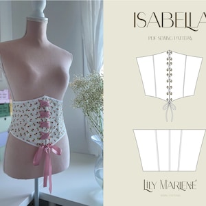 Isabella Waist Cincher Corset Belt PDF Sewing Pattern Size 4-24 (UK)