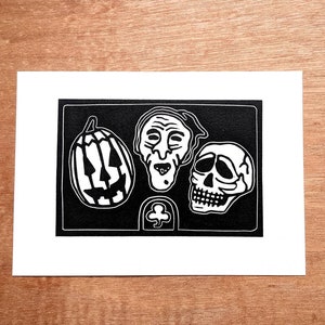 Silver Shamrock Linocut Print