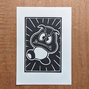 Goomba Linolschnittdruck