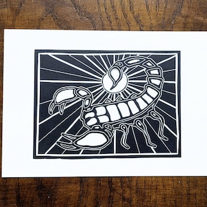 Scorpion Sting Linocut Print