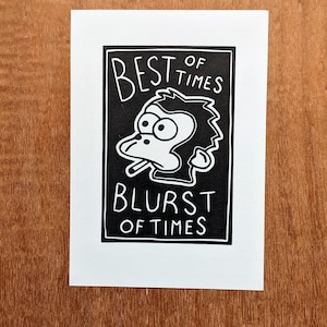 Impresión en linóleo de Blurst of Times