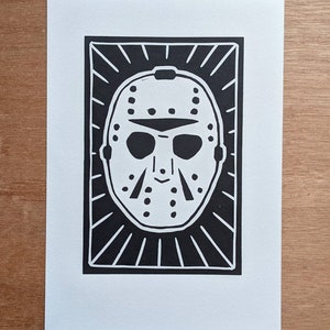 Jason Voorhees Linocut Print