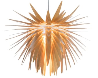 Suspension en bois moderne, plafonnier, luminaire design en bois, lustre moderne | Teazzle LE Woollights