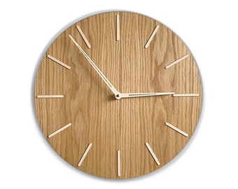 Large wooden wall clock | oak wood wall clock | mid century modern wall clock | wanduhr holz - 20 inch clock
