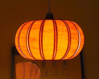 Wood pendant light | Modern lamp made of birch veneer | hanging lamp | Light fixture Tangerine