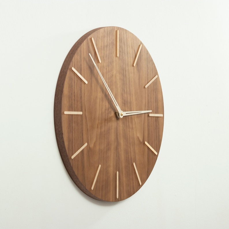 Mid Century Wall Clock Wood Large Wall Clock Diameter up to 20 Etsy