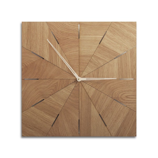 horloge murale surdimensionnée - horloge murale carrée - horloge en bois - horloges modernes pour mur - grande horloge murale - horloge murale unique - horloge de salon