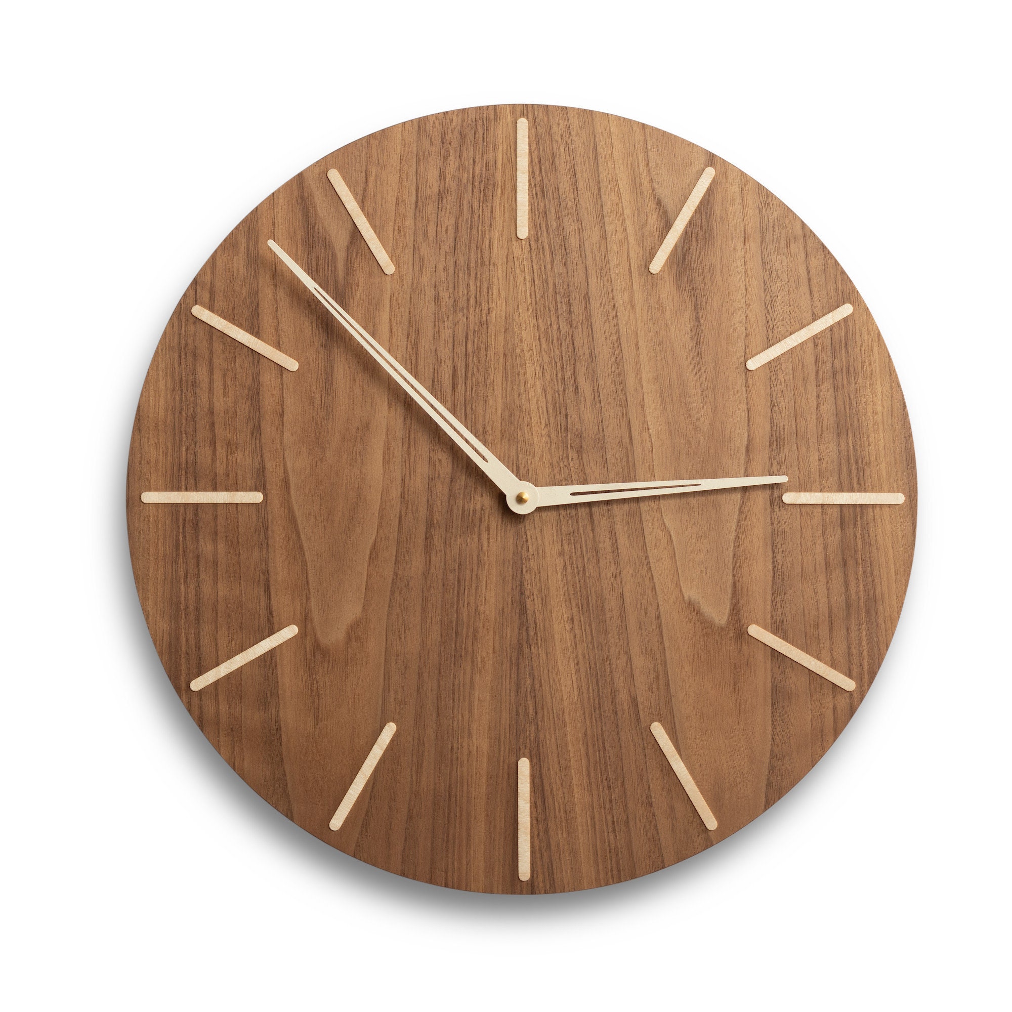Mid century wall clock wood large wall clock diameter up to 20 Etsy