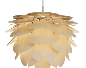 Wood pendant light | lighting design - wood ceiling light | wood lamp shade - available in two sizes: small and large