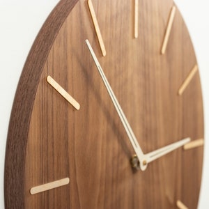 Mid century wall clock wood large wall clock diameter up to 20 inches, wooden clock face Woolights image 3