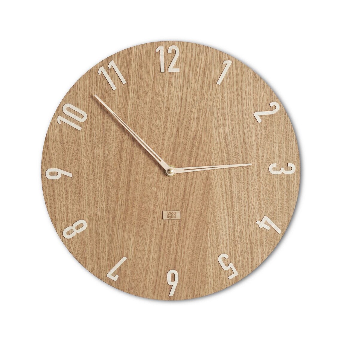 Wood wall clock oak clock face with large numbers simple Etsy