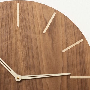 Mid century wall clock wood large wall clock diameter up to 20 inches, wooden clock face Woolights image 5