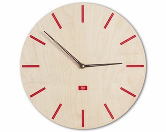 Minimalist clock, wooden clock, modern clock, scandinavian style clock, wood wall clock | Woolights