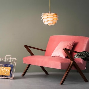 Wooden pendant light – Aiko Mini modern ceiling lamp in Scandinavian style for living room, bedroom, or dining area
