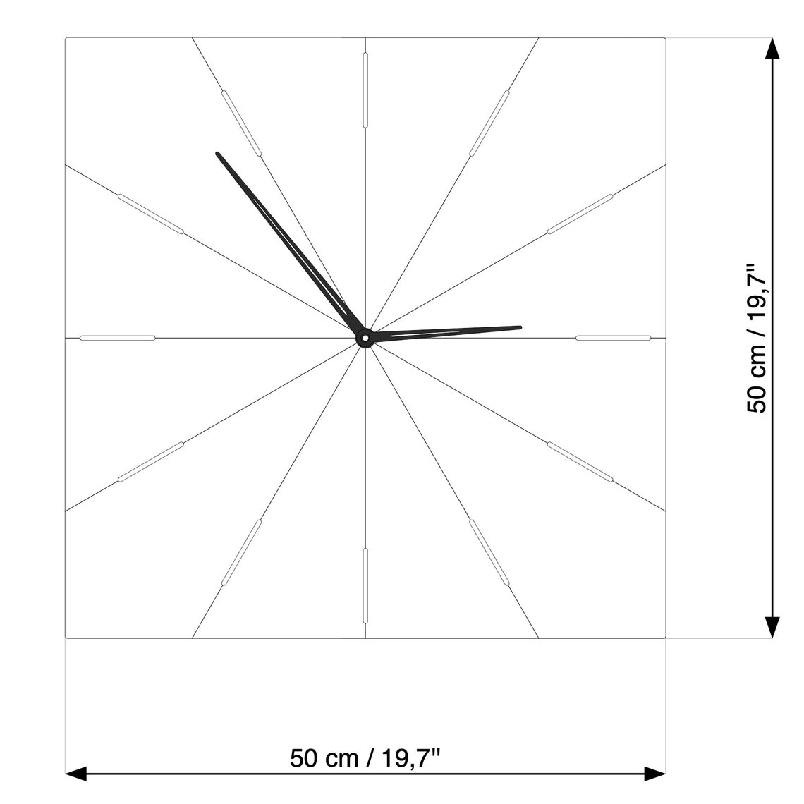 Oversized Wall Clock Square Wall Clock Wood Clock Modern Etsy