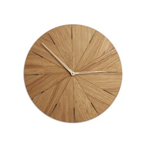 Large wall clock wood, modern clock for wall, unique wooden wall clock, original clock for living room, bedroom and office