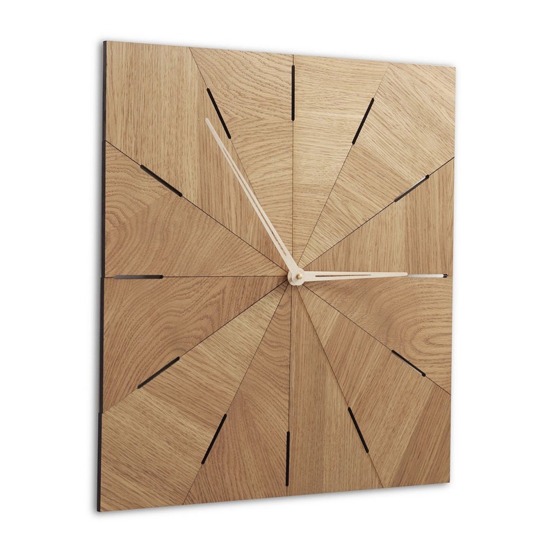 Oversized Wall Clock Square Wall Clock Wood Clock Modern Etsy