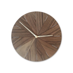 Mid Century Style Wood Wall Clock Modern Silent Clock American