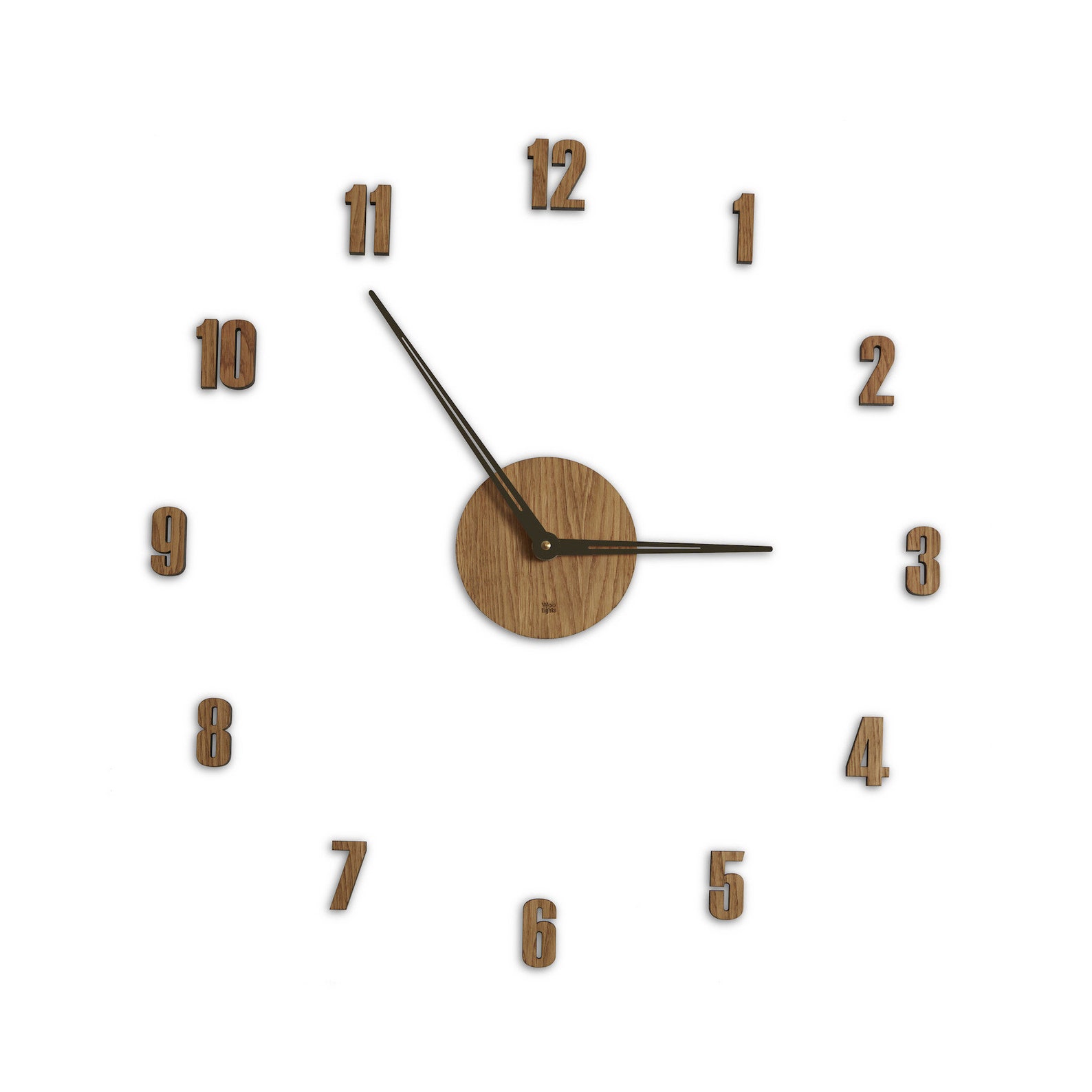 Modern Large Wall Clock Oak Clock Wood Veneer Numerals Etsy