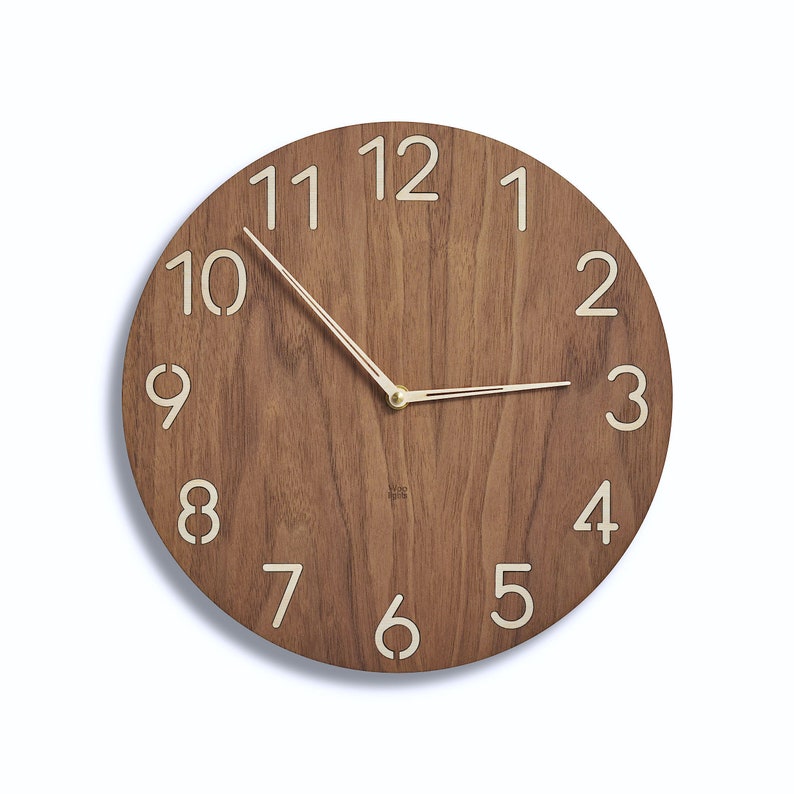 Modern Wood Wall Clock Contemporary Wooden Clock American Etsy