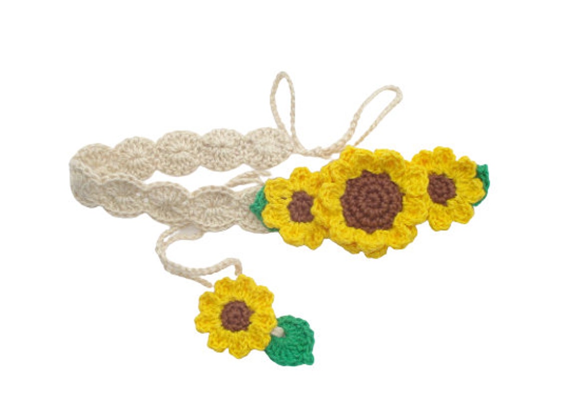 sunflower newborn headband