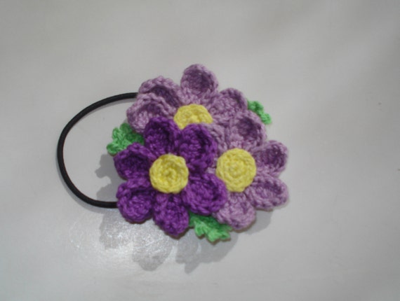 Flower Hair Tie Crochet Hair Accessories Women's Hair | Etsy