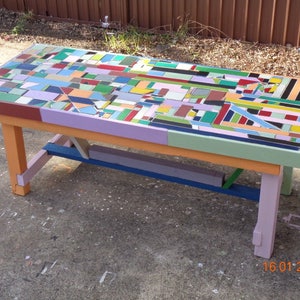 Beautiful rustic mosaic table