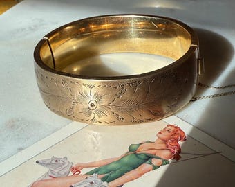 Gold Filled 1|20 12k Bangle 6.25”, Vintage Gold Fill, Chunky Bangle Bracelet, Estate Jewelry