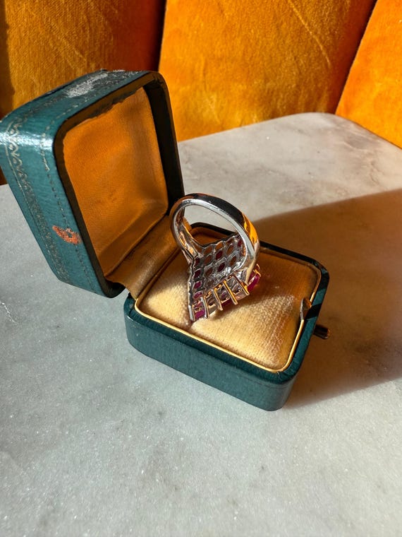 Ruby & Opal Sterling Silver Ring Size 6.25, Sterl… - image 3