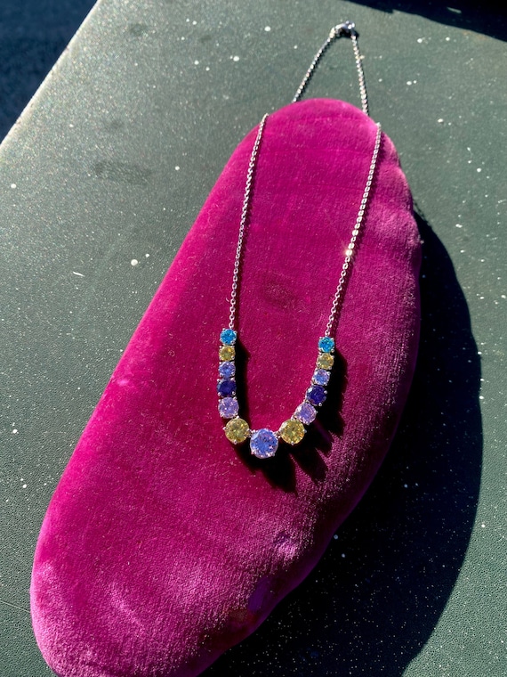 Multicolor Stone Sterling Silver Necklace