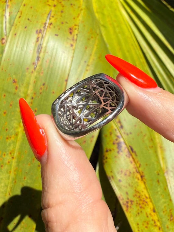 Rainbow Multistone Sterling Silver Ring Size 8.5,… - image 7