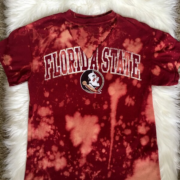 Florida State Seminoles Football Bleached Choker T-Shirt Size Medium Adult