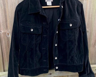 Black Velvet Vintage 1990s Jacket, 90s Velvet Jacket, Small Velvet Jacket, Vintage Estate Clothing, Small Black Jacket