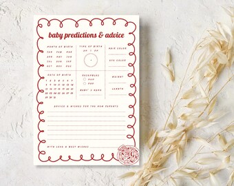 Pizza Baby Shower Game: Predictions & Advice, Editable Canva Template (A5 Digital Download)